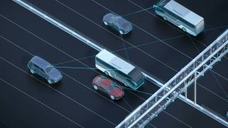 高速公路自动驾驶、人工智能、物联网汽车。4 k。视频素材模板下载