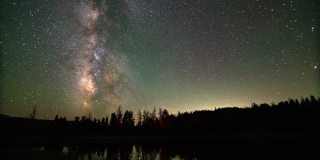 犹他州的银河在天空中移动