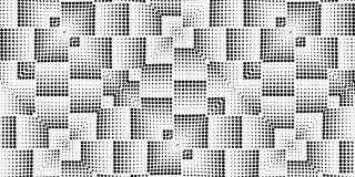 几何移动黑白单色迷幻图案，方形无缝循环背景，时尚优雅的马赛克点缀