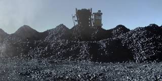 南美阿根廷圣克鲁斯省里约热内卢Turbio煤矿的煤矿开采。