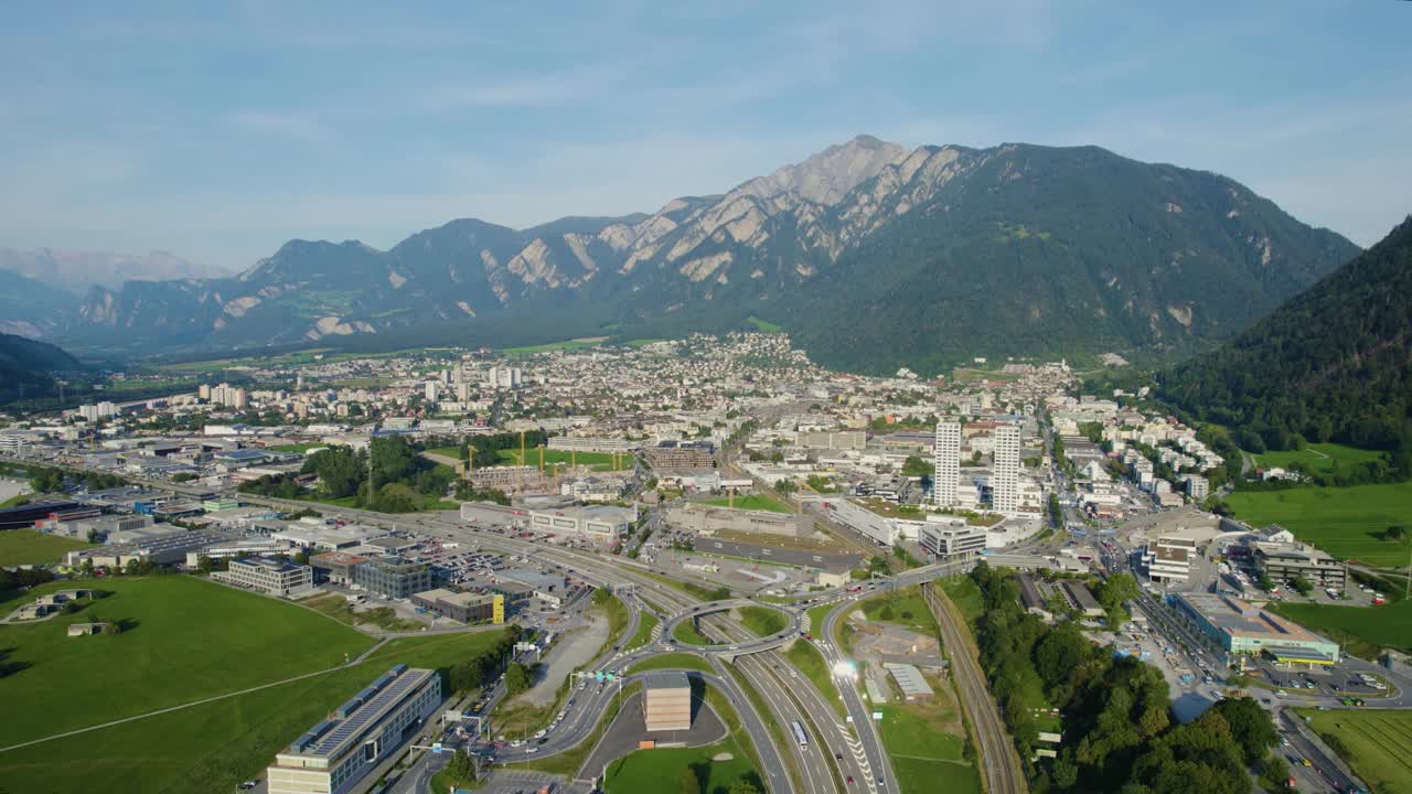 俯瞰瑞士丘尔市