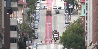 旧金山加利福尼亚街有缆车
