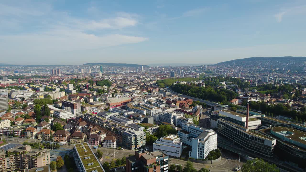 鸟瞰城市Zürich在瑞士