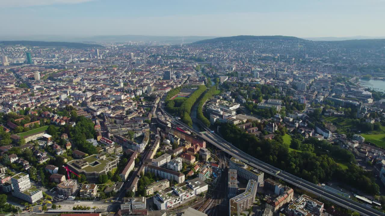 鸟瞰城市Zürich在瑞士