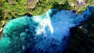 胡卡瀑布在怀卡托河，陶波-新西兰视频素材模板下载