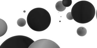 黑白球漂浮在白色的背景，黑色星期五，3d插图