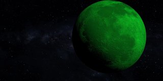 绿色月亮空间3DCG数字动画运动图形