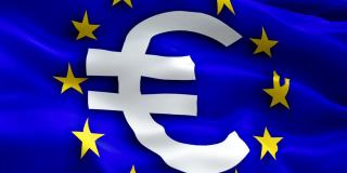 欧元符号。欧元区货币关闭概念。金融欧元钞票和商业货币投资利润欧洲经济概念。用于购物的欧洲货币的纸币。100欧元纸币。