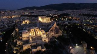 无人机拍摄的希腊雅典卫城视频素材模板下载
