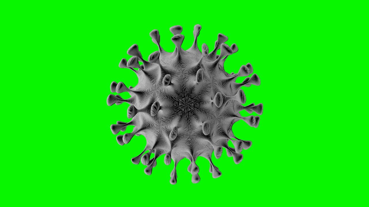 在绿屏上分离的病毒细胞。
