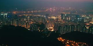 香港九龙湾无人机夜景