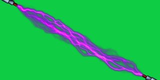 绿色屏幕上的环紫色电线动画-电源动画背景股票视频-电力门户适合色度键和覆盖阿尔法香奈儿