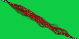 可循环的绿色屏幕上的红色电线动画-电源动画背景股票视频-电力门户适合色度键和覆盖阿尔法香奈儿