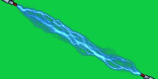 绿色屏幕上可循环的蓝色电线动画-电源动画背景股票视频-电力门户适合色度键和覆盖阿尔法香奈儿