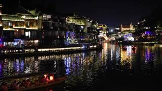 夜晚的凤凰古城——中国，凤凰。视频素材模板下载