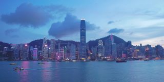 香港维多利亚港，著名的旅游景点。远东大都市商务区