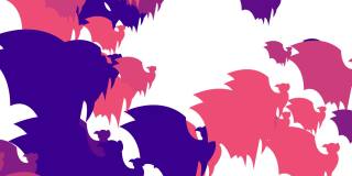 万圣节蝙蝠-万圣节概念-蝙蝠向上拍打翅膀-循环-成百上千的蝙蝠向上冲-万圣节-万圣节蝙蝠飞行无尽的循环-蝙蝠循环-白色背景-紫色- А成群的蝙蝠