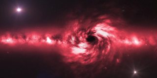 超大质量黑洞和星云的现代现实动画，空间，光和时间被事件视界的强引力扭曲，虫洞，时间流逝，速度弦，时间和空间弯曲，科学的3D渲染