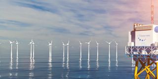 氢H2可再生海上能源生产——用于清洁电力、太阳能和风力涡轮机设施的绿色氢气