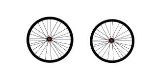 自行车车轮孤立旋转。