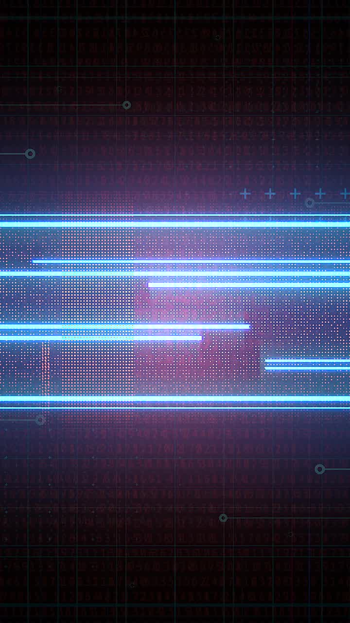 霓虹灯线和矩阵网格的赛博朋克动画背景