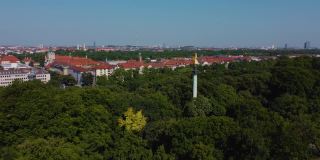 巴伐利亚州慕尼黑宁芬堡宫鸟瞰图。