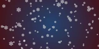 4k圣诞雪花粒子背景视频-冬季雪红色和深蓝色多色背景