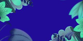 在蓝色背景上的花朵图标上战斗文字的动画
