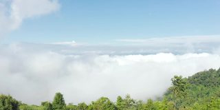 鸟瞰图的乡村道路通过绿色的森林和山