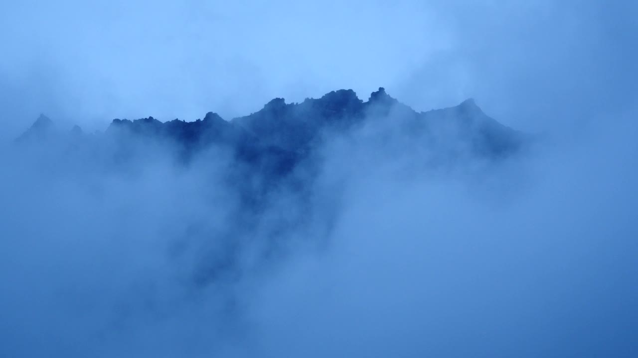 清晨四千山起雾，雾松，西藏波密县。