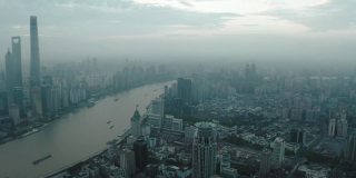 中国上海的无人机视野。