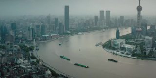 中国上海的无人机视野。