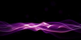紫色粒子波流数字运动抽象背景。