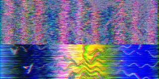 超现实主义奇幻的彩虹色背景。破碎的GPU的概念