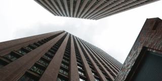 现代建筑、建筑、摩天大楼指导几何线条呈灰色