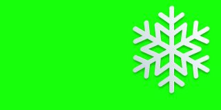 雪花在绿色复制空间背景动画素材视频-圣诞节，新年，冬天，购物，市场营销，企业和商业的概念-贺卡动画-包括绿色屏幕的色彩键控
