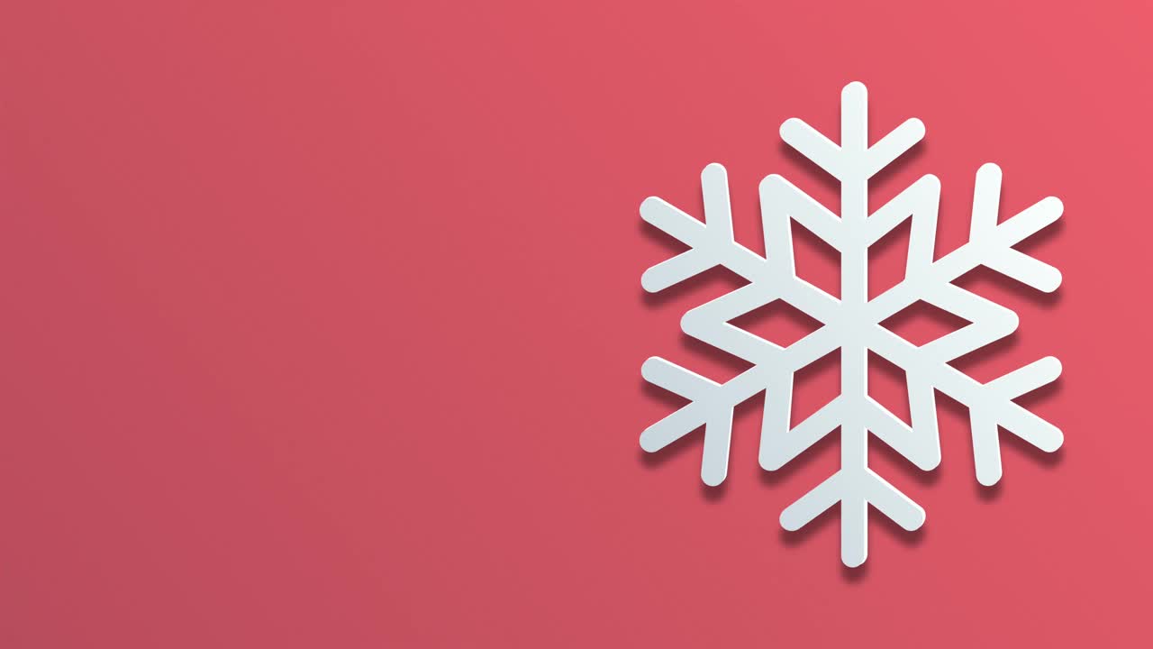 雪花在红拷贝空间背景动画素材视频-圣诞节，新年，冬天，购物，市场营销，企业和商业的概念-贺卡动画-包括绿色屏幕的色彩键控