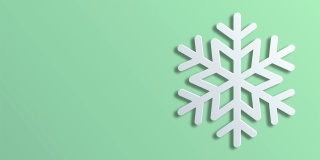 雪花在软绿色复制空间背景动画素材视频-圣诞节，新年，冬天，购物，市场营销，企业和商业的概念-贺卡动画-包括绿色屏幕的色彩键控