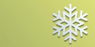 雪花在黄色复制空间背景动画素材视频-圣诞节，新年，冬天，购物，市场营销，企业和企业的概念-贺卡动画-包括绿色屏幕的色彩键控