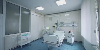 重症监护病房的现代化病房。医务室设有床位和医疗设备。急诊室内部复活的房间。