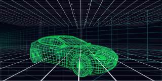 动画数据处理的三维绘制模型的汽车和网格