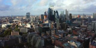 伦敦金融城金融区的空中全景