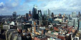 伦敦金融城金融区的空中全景