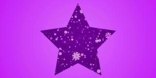 4K雪花星-圣诞动画-紫色背景