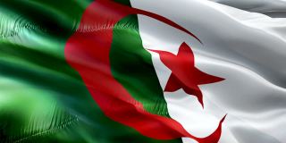 阿尔及利亚国旗。国家3d阿尔及利亚国旗挥舞。阿尔及利亚无缝循环动画标志。阿尔及利亚国旗HD背景。阿尔及利亚国旗特写1080p全高清视频演示。胜利日阿尔及利亚国旗