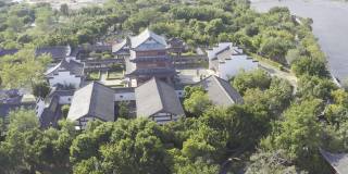 航拍中国古代建筑，中国古代特色木屋