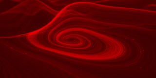 颗粒呈红色的漩涡状波浪线