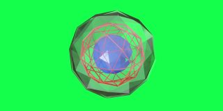 动画抽象球和线框球旋转- 3d渲染在绿色屏幕上