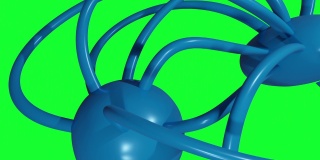 抽象的有机形状使用作为现代科幻小说的背景- 3d动画在绿色屏幕上