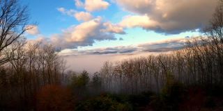 谢南多厄国家公园和雾-时间推移